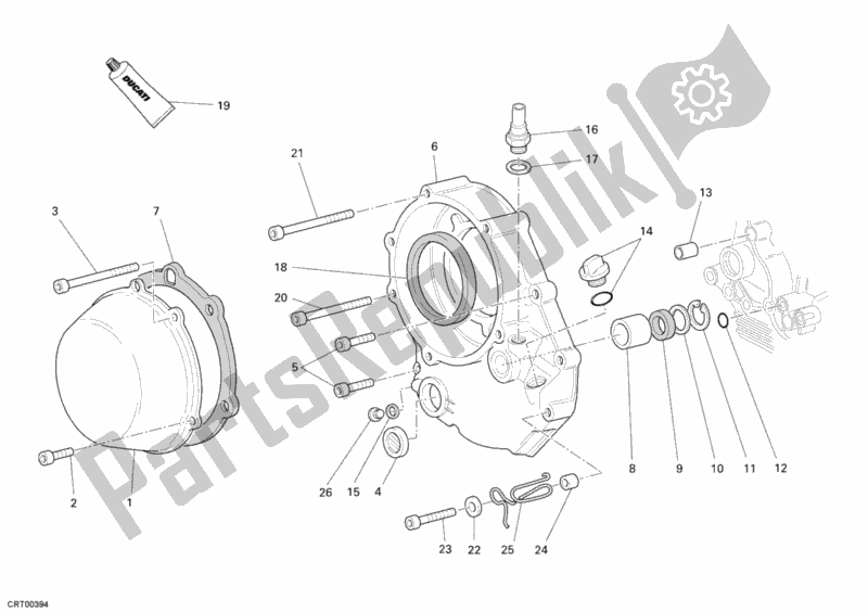 All parts for the Clutch Cover of the Ducati Sportclassic Sport 1000 Single-seat JAP 2007